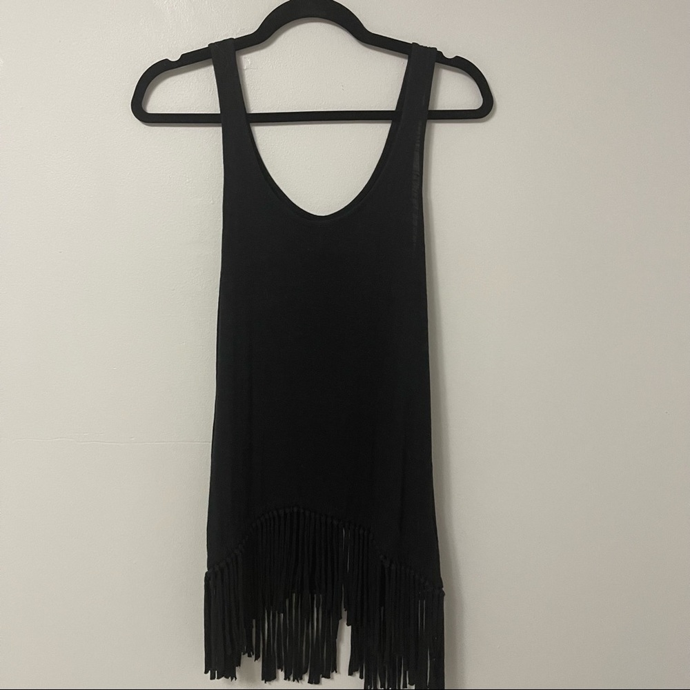 Jessica Simpson western long fringe bottom tank top